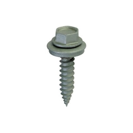 Itw Sheet Metal Screw, #12-24 x 1 in, Plain Steel Flange Hex Head Hex Drive 21412